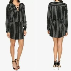 Paige Mirren Lace Up Mini Dress Black Size Large